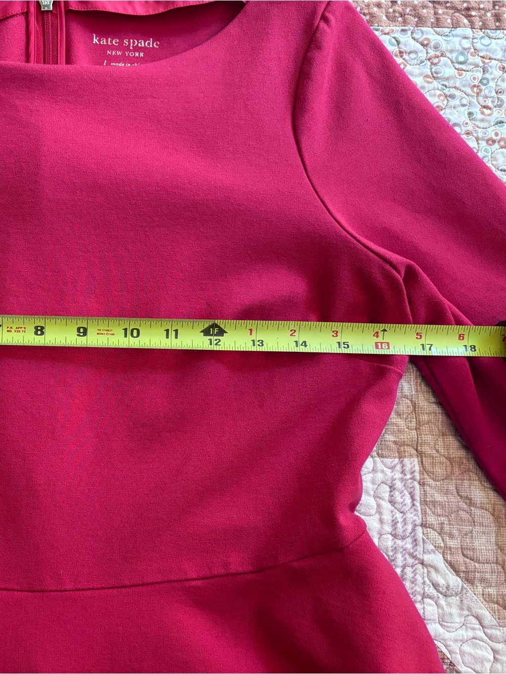 Kate Spade Dark Watermelon 3/4 Sleeve Fit and Flare Dress - Picture 7 of 12